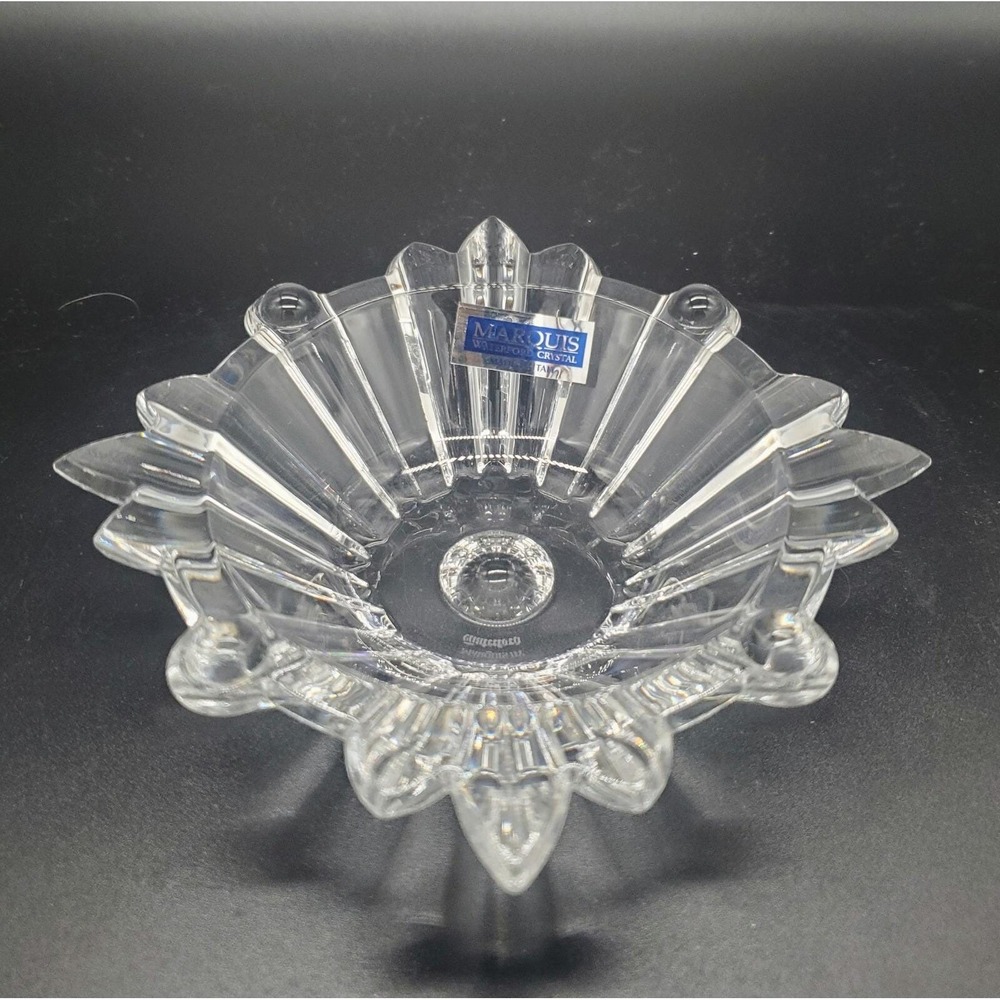 Vintage Marquis for Waterford Crystal Candy Dish Votive Candleโ Holder Marked